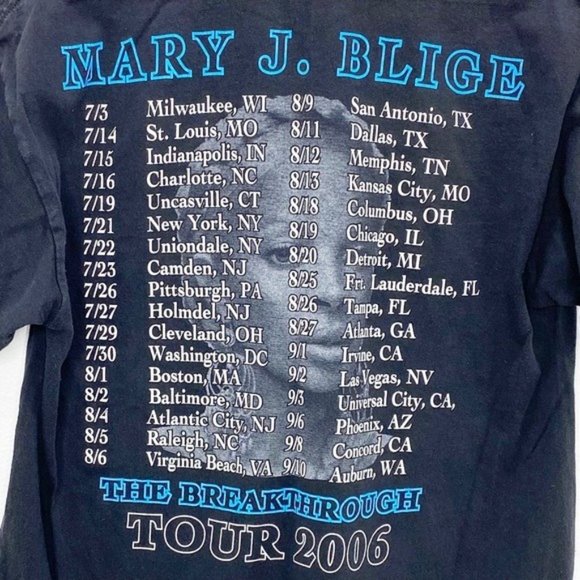 MARY J BLIGE 2006 Vintage Breakthrough Tour Rap R & B Hip Hop Graphic Band Tee - Picture 8 of 8
